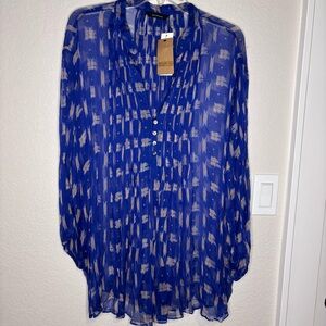 Paradigma Colbalt Blue  Patterned‎ Women's Top